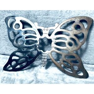 Vintage Leonard Silverplated Butterfly Trivet Hot Dish Holder Wall Decor MCM